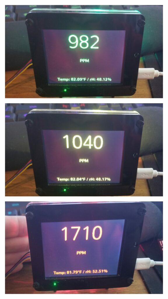 CO2 Monitor Script running on a PyPortal